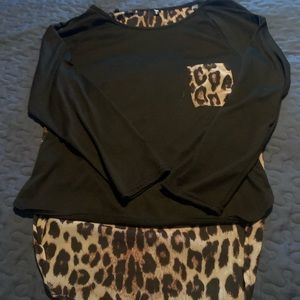 Blk and animal print top